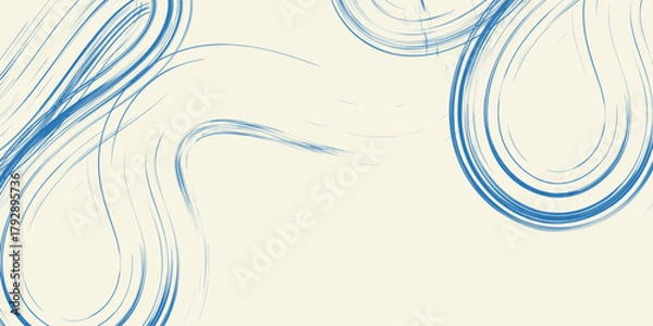 Fototapeta Grunge grainy blue brush stroke with spray texture. Hand drawn distress damaged vintage banner with zigzag bold line. Rough thick brush stroke texture. Spray paint effect vector background.