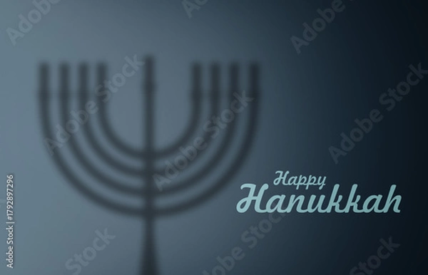 Obraz Jewish holiday Hanukkah background with menorah shadow