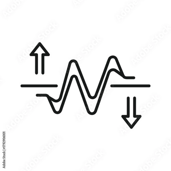Fototapeta Interest rate fluctuation graph with up and down arrows