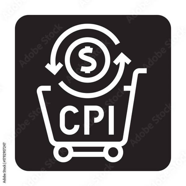 Fototapeta cpi black line icon for digital and print projects.