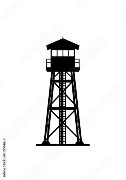 Fototapeta Fire watchtower on transparent background