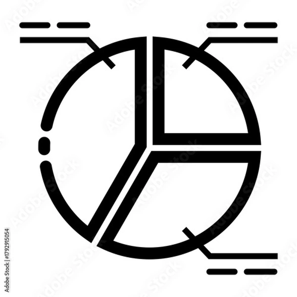 Fototapeta Black and white circle chart graphic