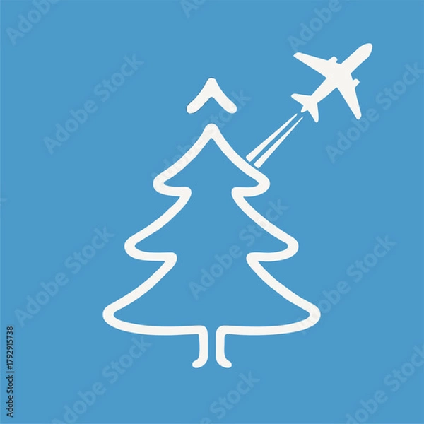 Fototapeta Abstract vector illustration of a festive Christmas tree design, perfect for a winter holiday greeting card