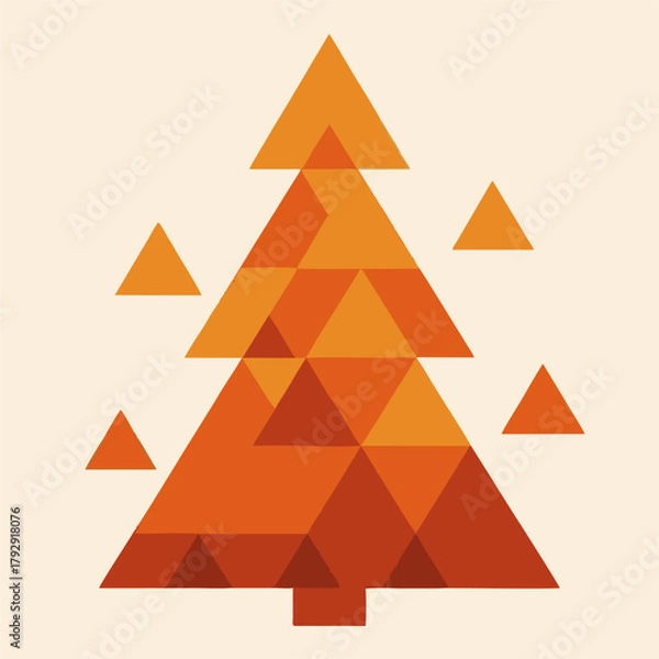 Fototapeta Abstract geometric Christmas ornament vector