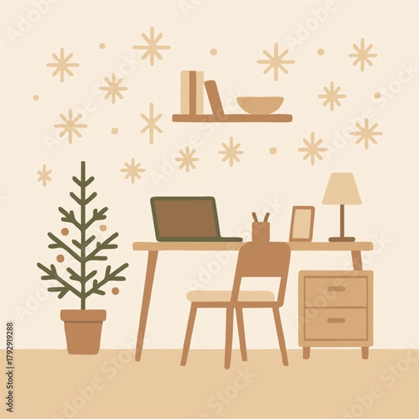 Fototapeta Minimalist Scandinavian Christmas and new year