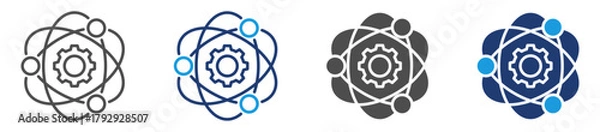 Fototapeta quantum mechanics icon set multiple style