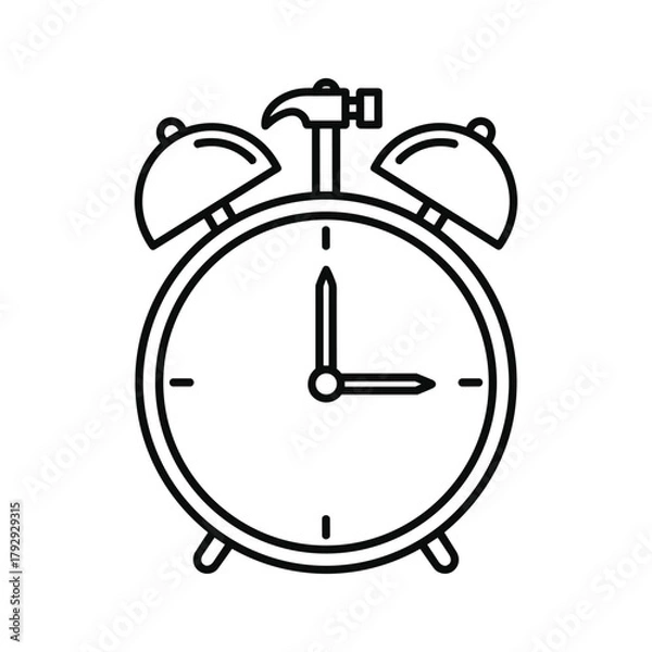 Obraz Alarm clock with hammer on top