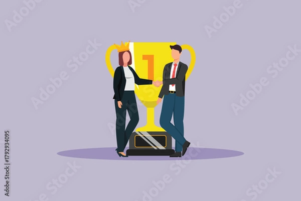 Obraz client First concept. colored flat vector illustration isolated