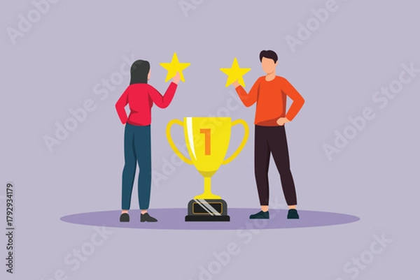 Obraz client First concept. colored flat vector illustration isolated