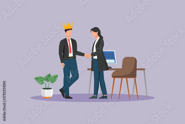 Obraz client first in business. client First concept. colored flat vector illustration isolated