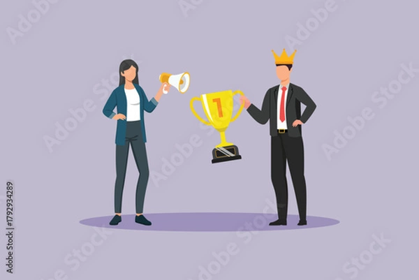 Obraz client First concept. colored flat vector illustration isolated