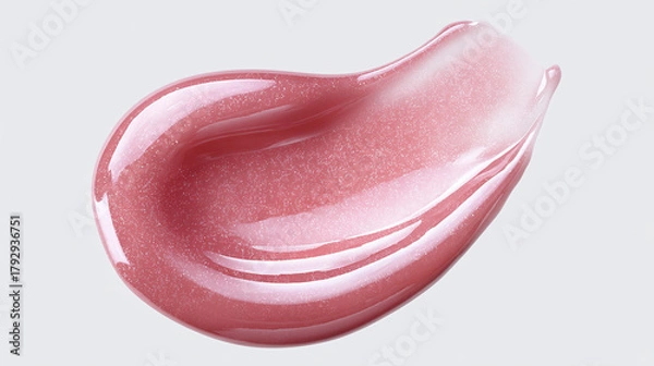 Fototapeta A delicate smear of shimmering lip gloss, revealing its smooth texture and elegant sheen