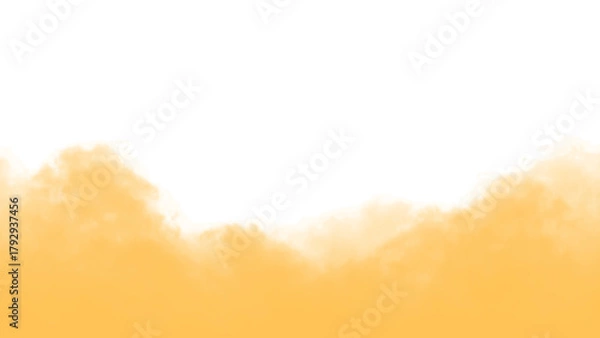 Fototapeta Sandstorm dust burst isolated on transparent background. Ground dirt explosion, smoky debris cloud, golden haze effect. PNG texture overlay