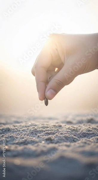 Fototapeta Planting a Seed of Hope - A Symbol of Growth and New Beginnings.