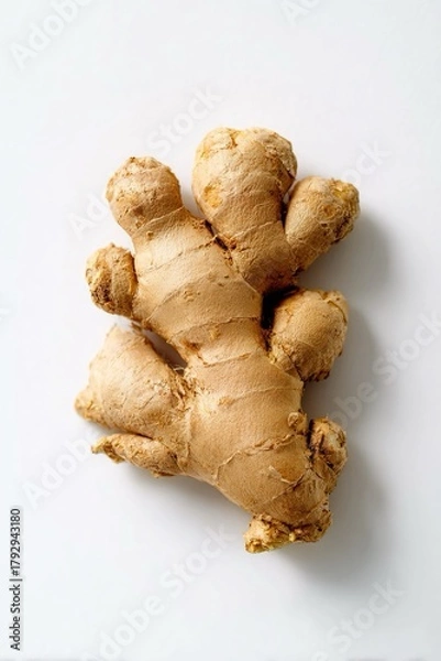 Fototapeta Radice di zenzero isolata su uno sfondo bianco trasparente