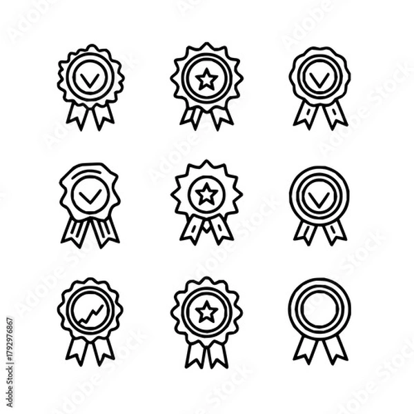 Fototapeta Set of quality badge icons