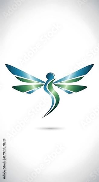 Obraz Elegant Dragonfly Logo Design - Symbol of Transformation and Grace.