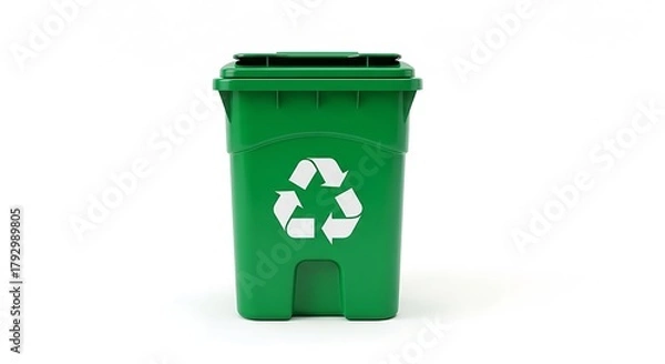 Obraz Green Recycling Bin - Sustainable Waste Management for a Cleaner Environment.