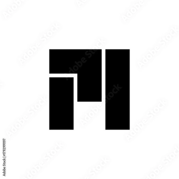 Fototapeta Letter PM or MP creative monogram logo