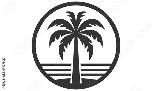 Obraz Palm tree logo vector illustration