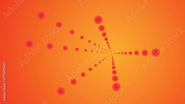 Fototapeta Abstract Dot Pattern in Orange: A captivating visual of vibrant dot patterns radiating outward from a central point, showcasing the seamless blend of digital art and modern design.