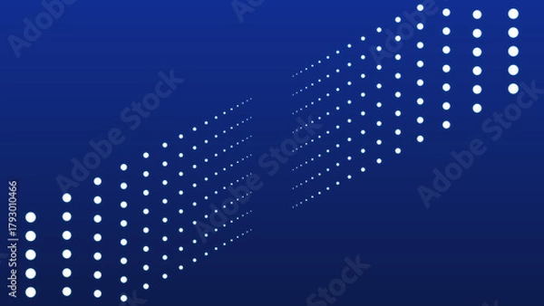 Obraz Abstract Polka Dots Arrangement: A minimalist composition of numerous dots creating an illusion of depth and movement on the royal blue canvas.