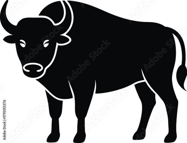 Obraz European bison icon for wildlife and conservation projects