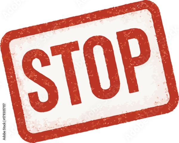 Obraz Red STOP Stamp Texture