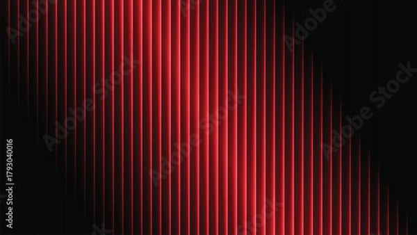 Fototapeta Dynamic glowing red vertical lines abstract pattern backdrop