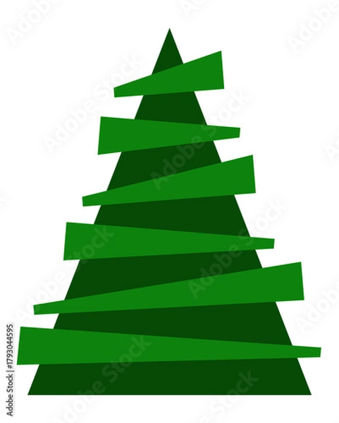 Fototapeta Dual green color christmas tree festive design element