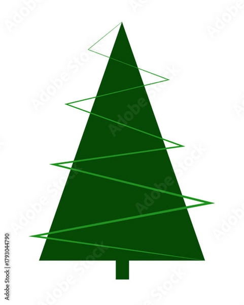 Fototapeta Green dual color christmas tree festive design element