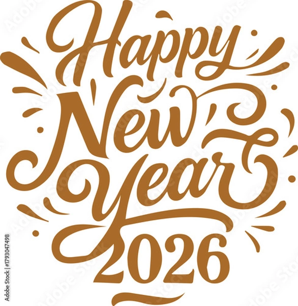 Fototapeta vector illustration of a happy new year