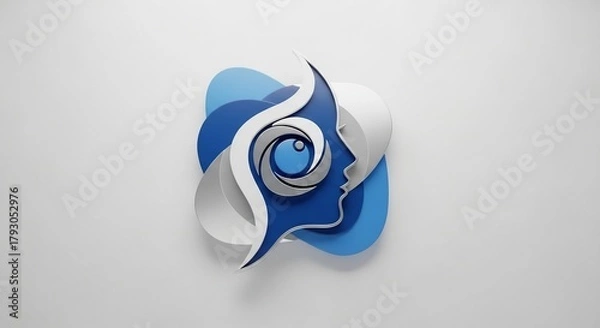 Fototapeta blue eyes on white background