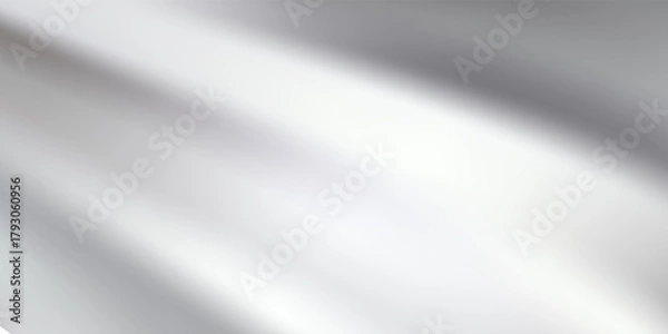 Fototapeta 3d chrome liquid wavy texture, silver silk fabric background or smooth metal foil. Modern creative trendy design in vector illustration