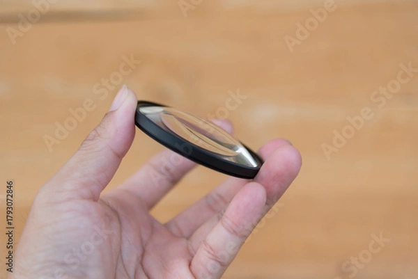 Fototapeta The man show Closeup filter for camera 