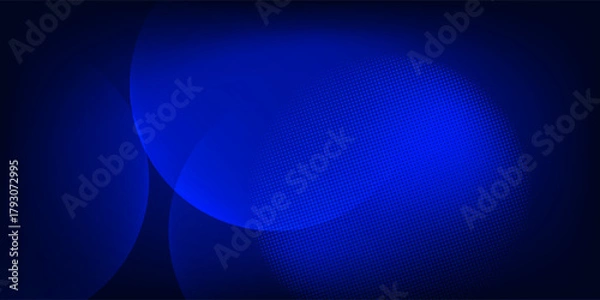 Fototapeta Dark Blue Abstract Background with Circles and Halftone Gradient Design. Modern Trendy design in Vector Illustration