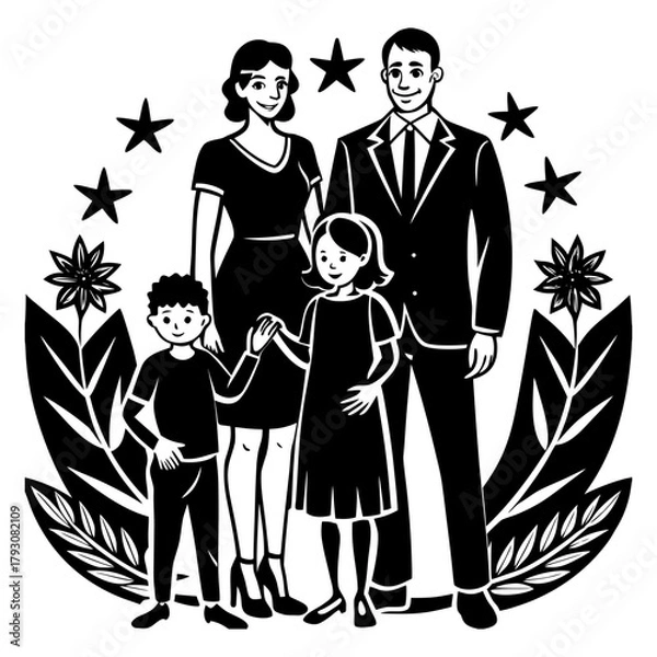 Obraz family in the garden vector