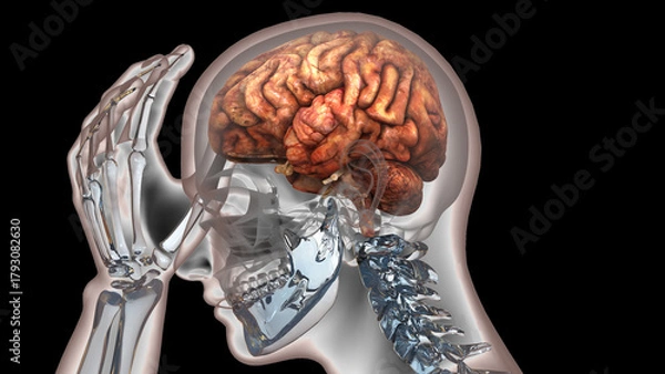 Obraz Human Suffering with Severe Headache Anatomy