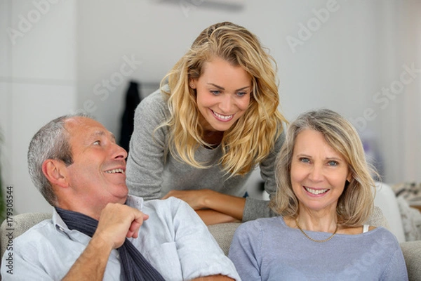 Obraz aged family having fun together