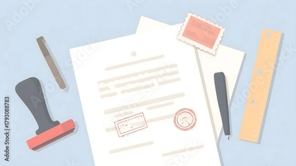 Fototapeta Calibration certificate flat lay design