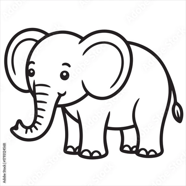 Obraz elephant cartoon isolated on white background