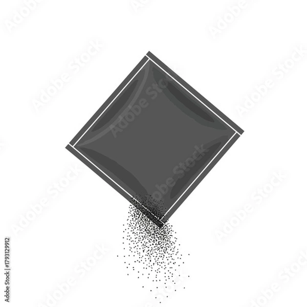 Fototapeta Abstract geometric shape with particles falling out