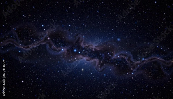 Fototapeta Vast Starry Sky with Glowing Nebula and Distant Galaxies in the Infinite Cosmos