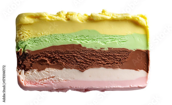 Obraz Colorful layered ice cream slice