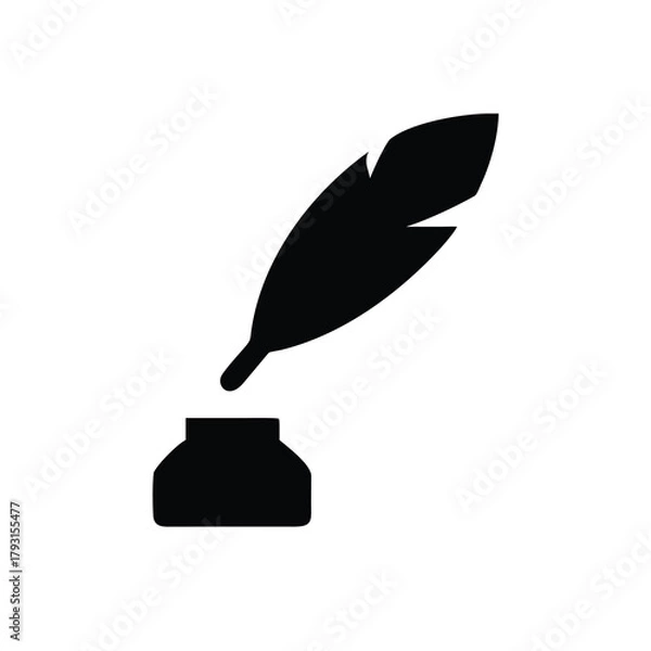 Fototapeta quill and ink icon for creative or artistic writing