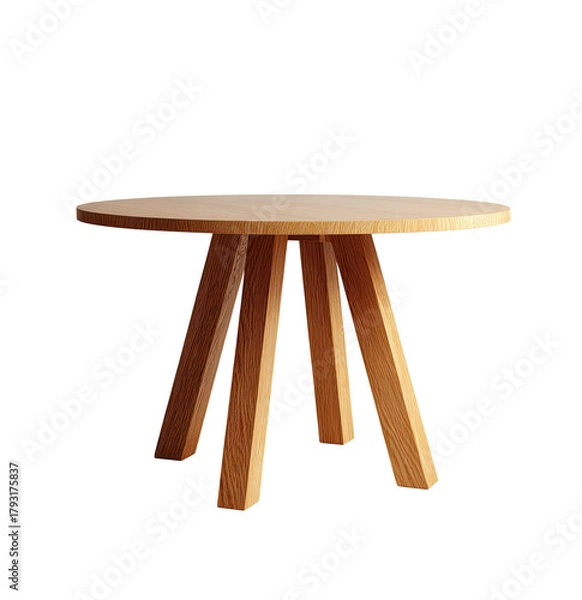 Obraz Simple, round wooden coffee table