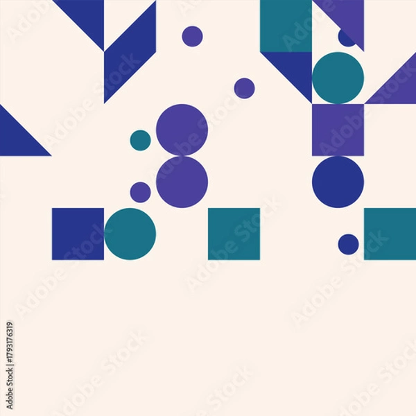 Fototapeta Modern geometric pattern design with shapes and colors background art