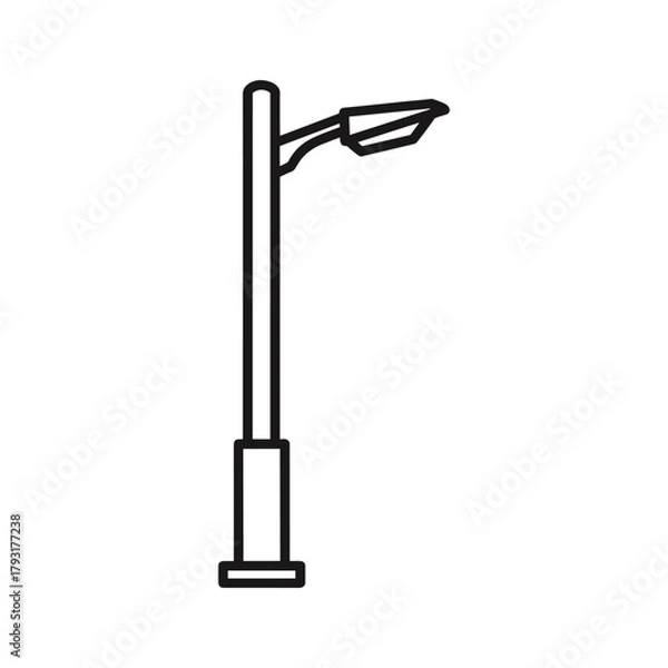 Fototapeta Outline drawing of a street lamp post