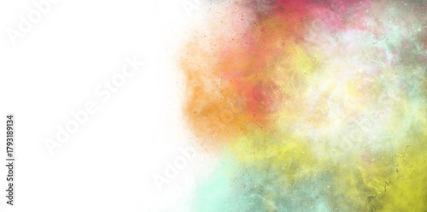 Fototapeta vibrant abstract nebula effect with colorful powder clouds and space for text on transparent background png file type 