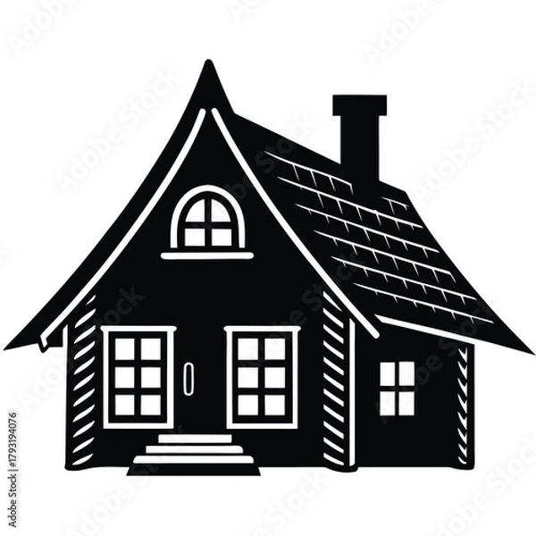 Fototapeta rustic house on white